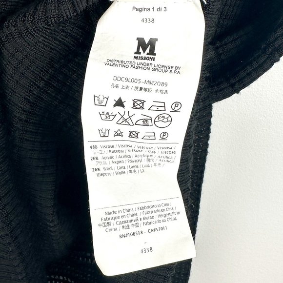 M Missoni Black V-Neck Knit Tank - Picture 3 of 6